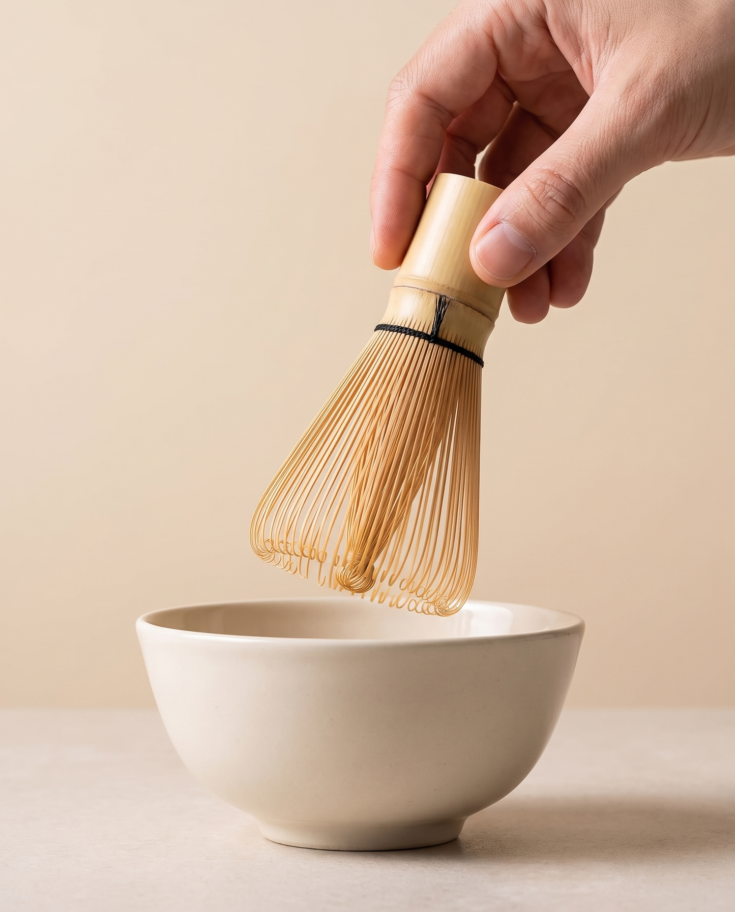 In use: 80-Prong Bamboo Matcha Whisk