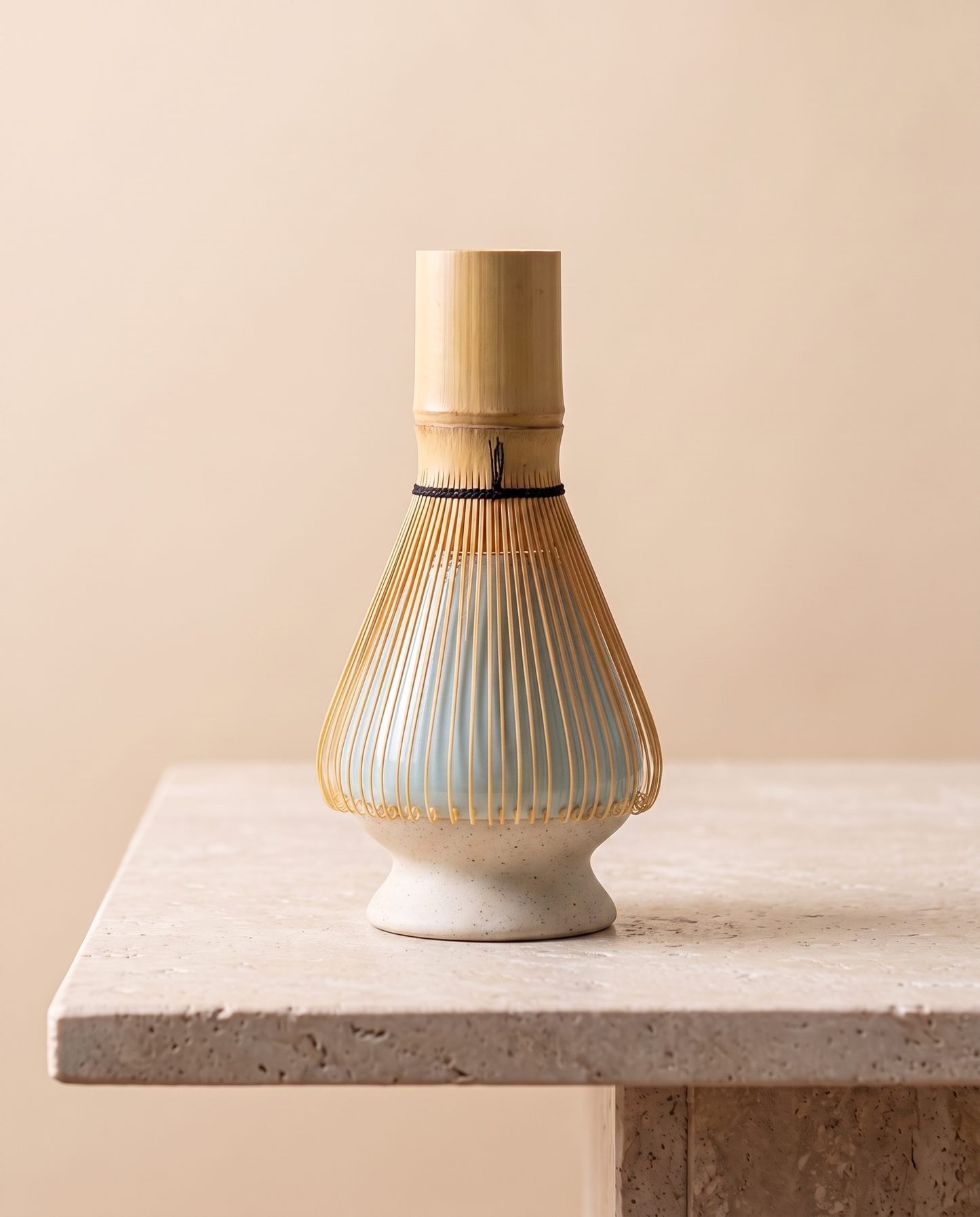 In use: Ceramic Whisk Holder – Blue