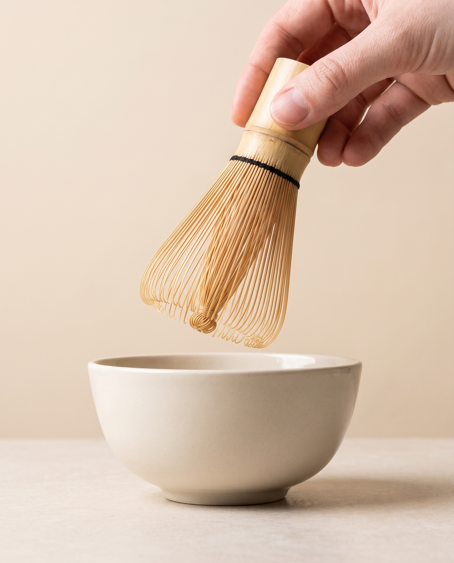 In use: 100-Prong Bamboo Matcha Whisk