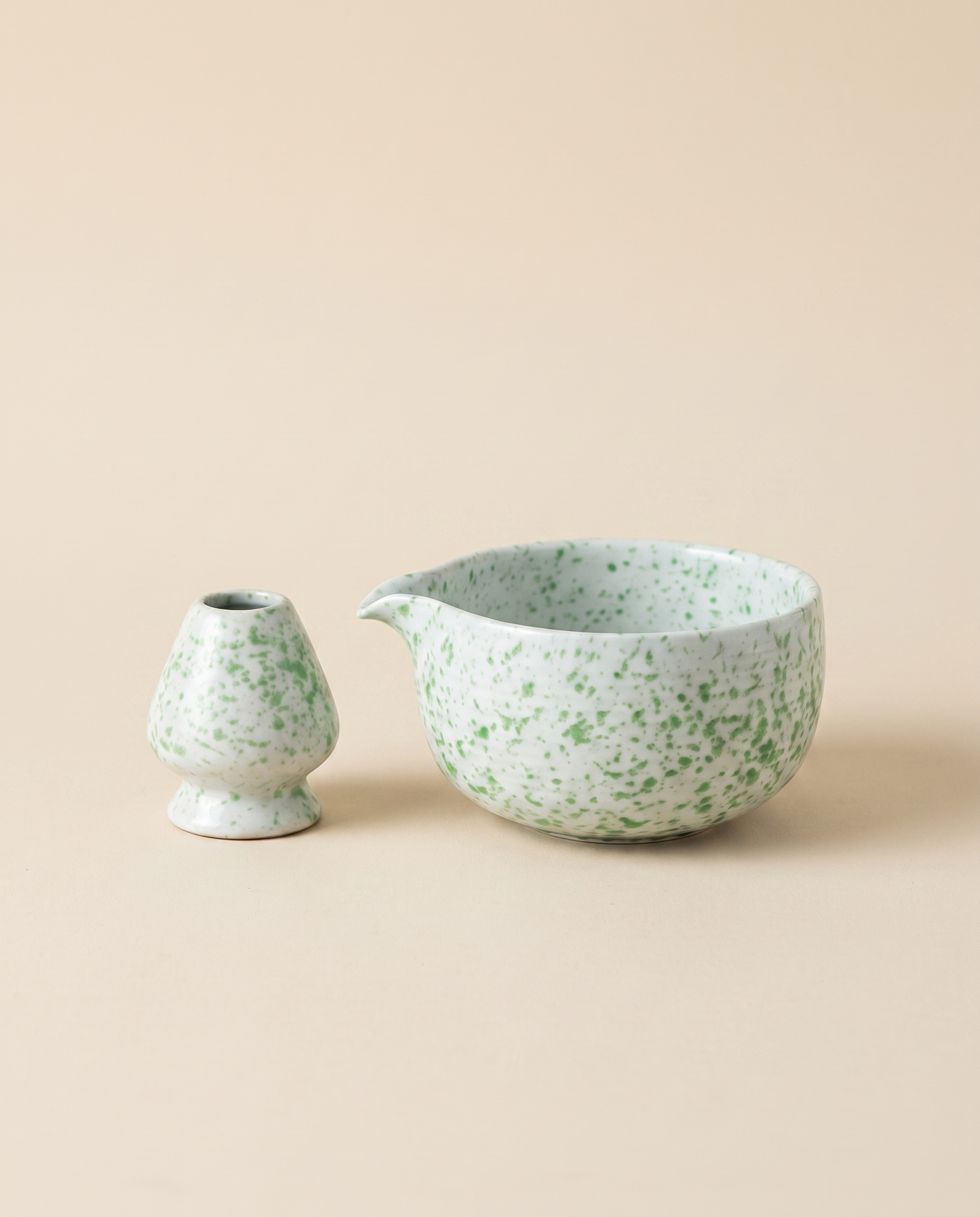Stoneware Bowl & Holder Set – Green