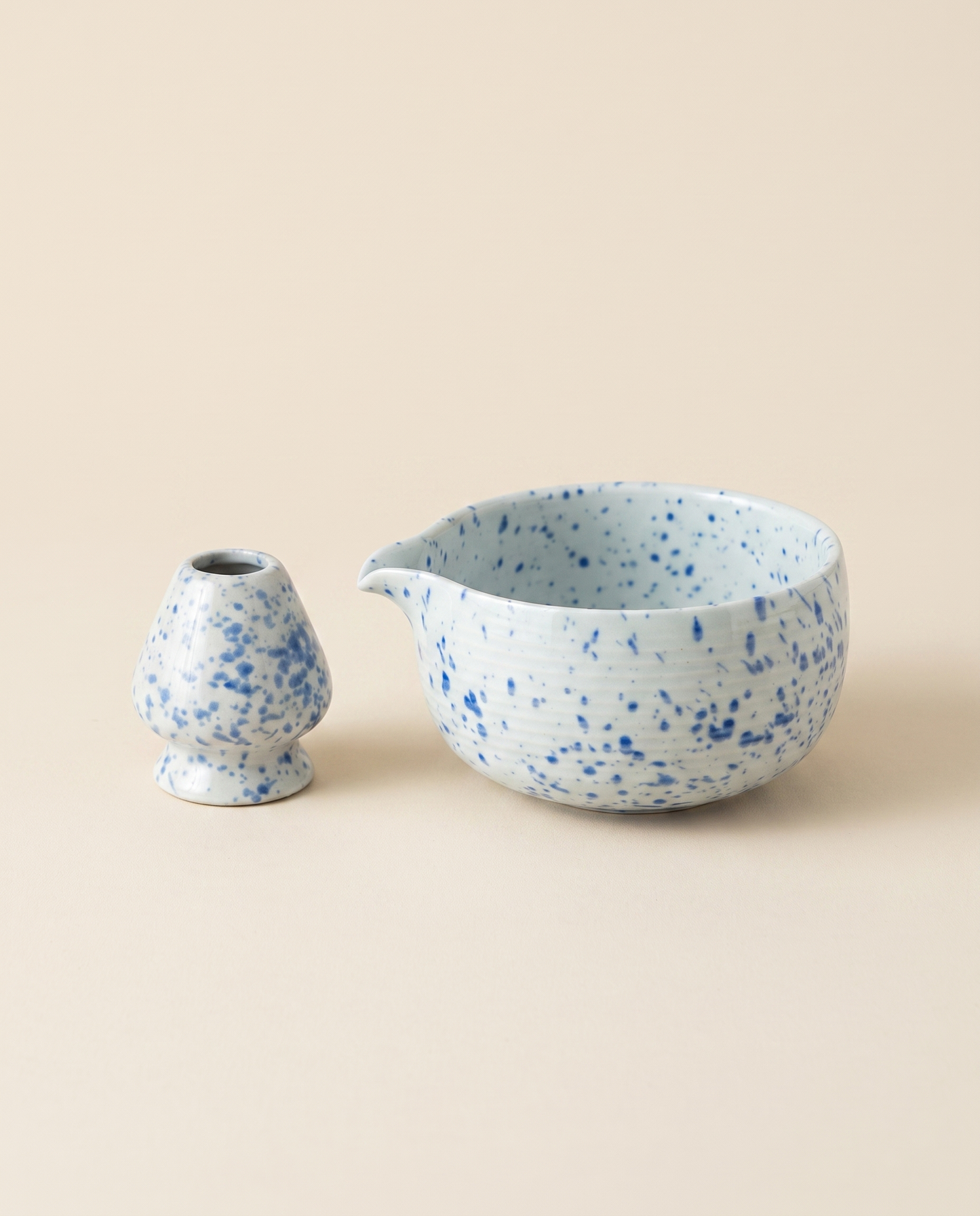 Stoneware Bowl & Holder Set – Blue