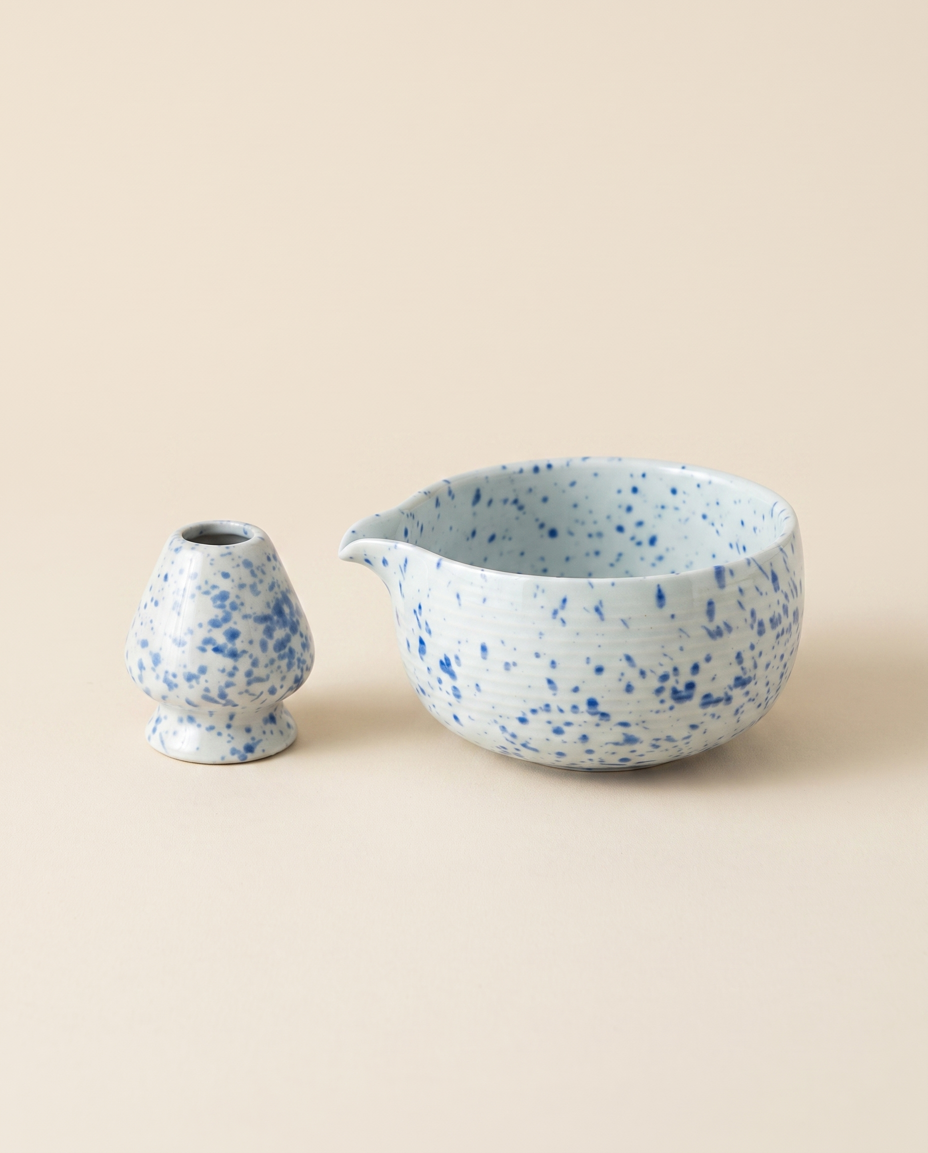 Stoneware Bowl & Holder Set – Blue