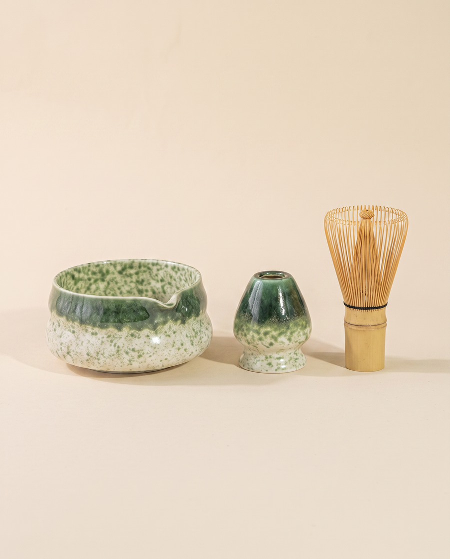 Matcha Bowl & Whisk Set – Green