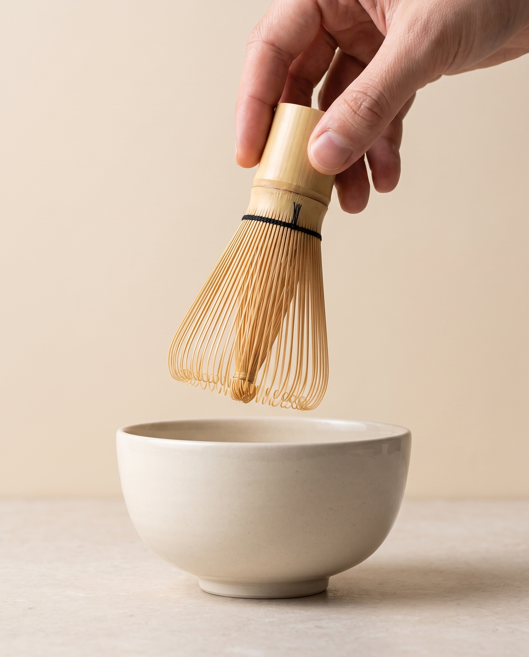 In use: 64-Prong Bamboo Matcha Whisk