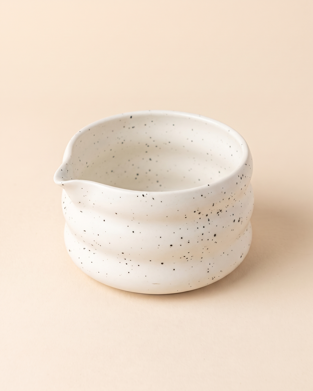 Speckled Ceramic Matcha Bowl – White