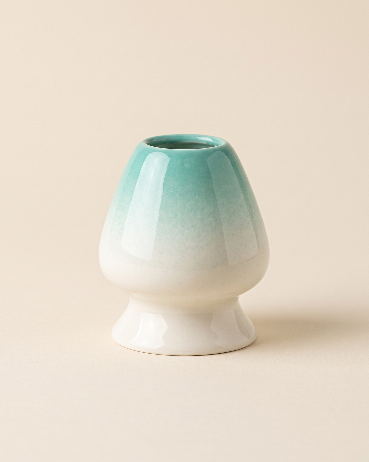Two-Tone Ceramic Whisk Holder – Aqua Fade