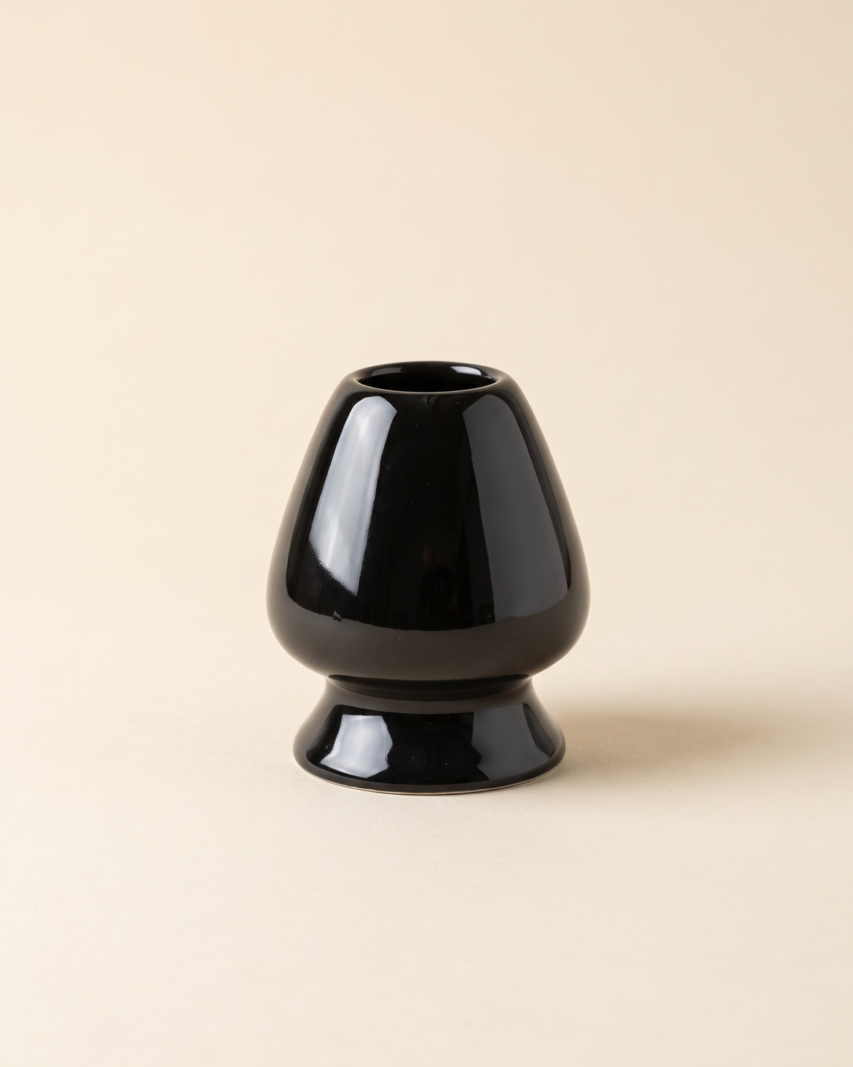 Glossy Ceramic Whisk Holder – Black