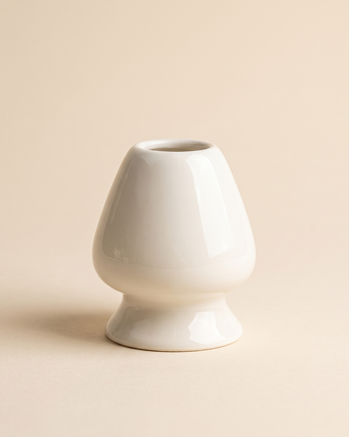 Glossy Ceramic Whisk Holder – White