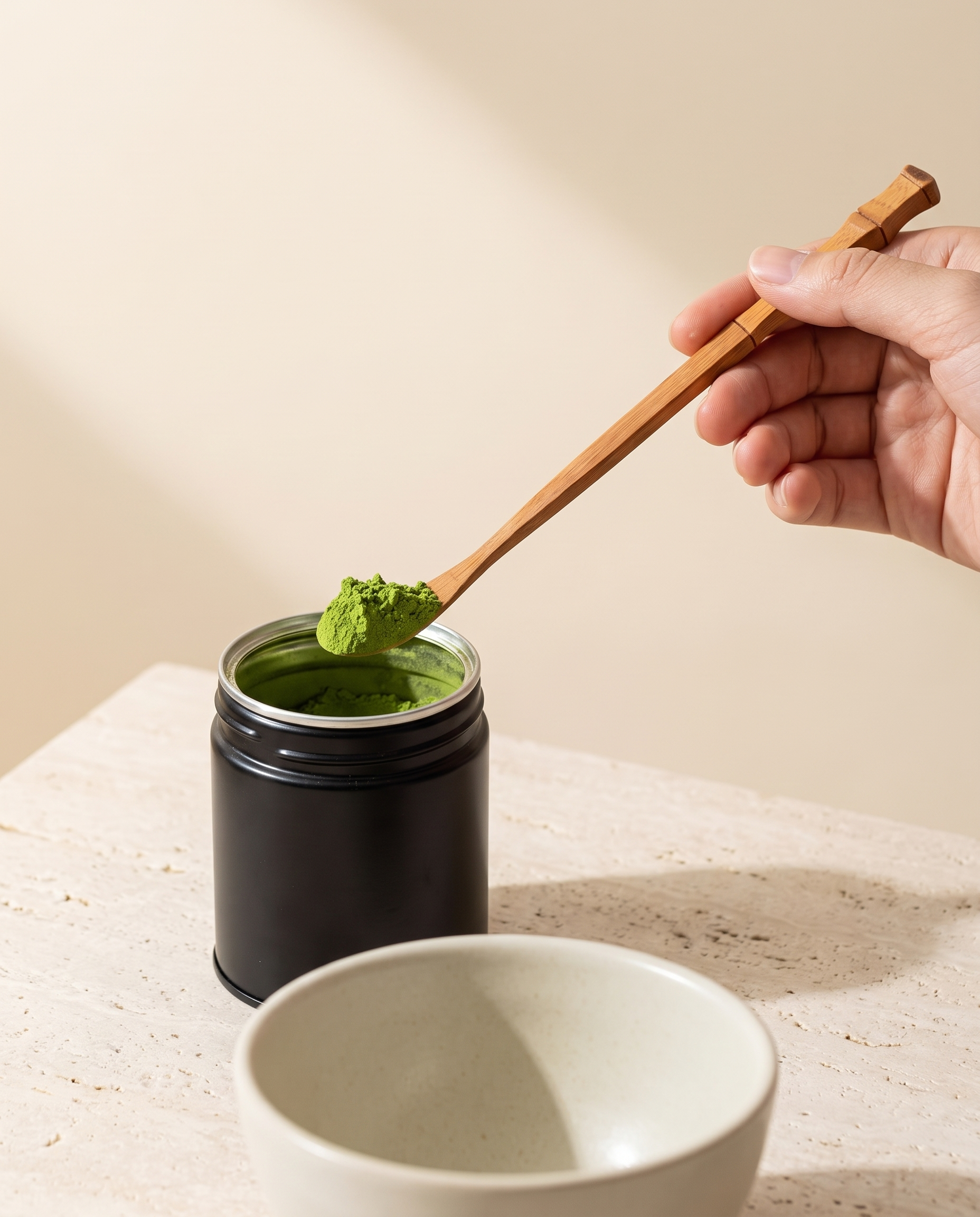 In use: Bamboo Matcha Scoop (Chashaku) – Style 01