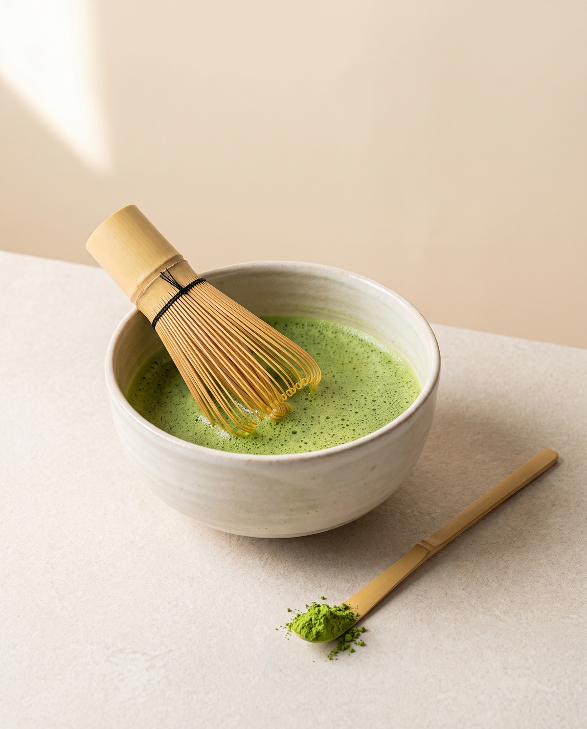 In use: Bamboo Whisk & Scoop Set (multi-colour)