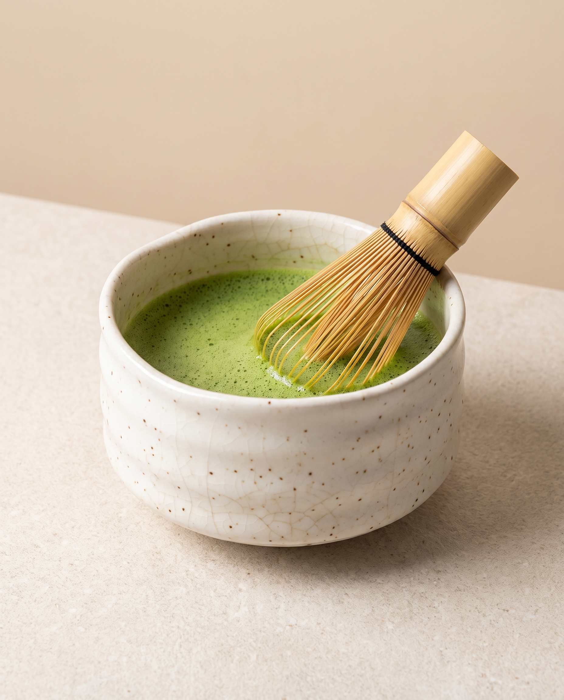 In use: Ceramic Matcha Bowl 550 ml – White