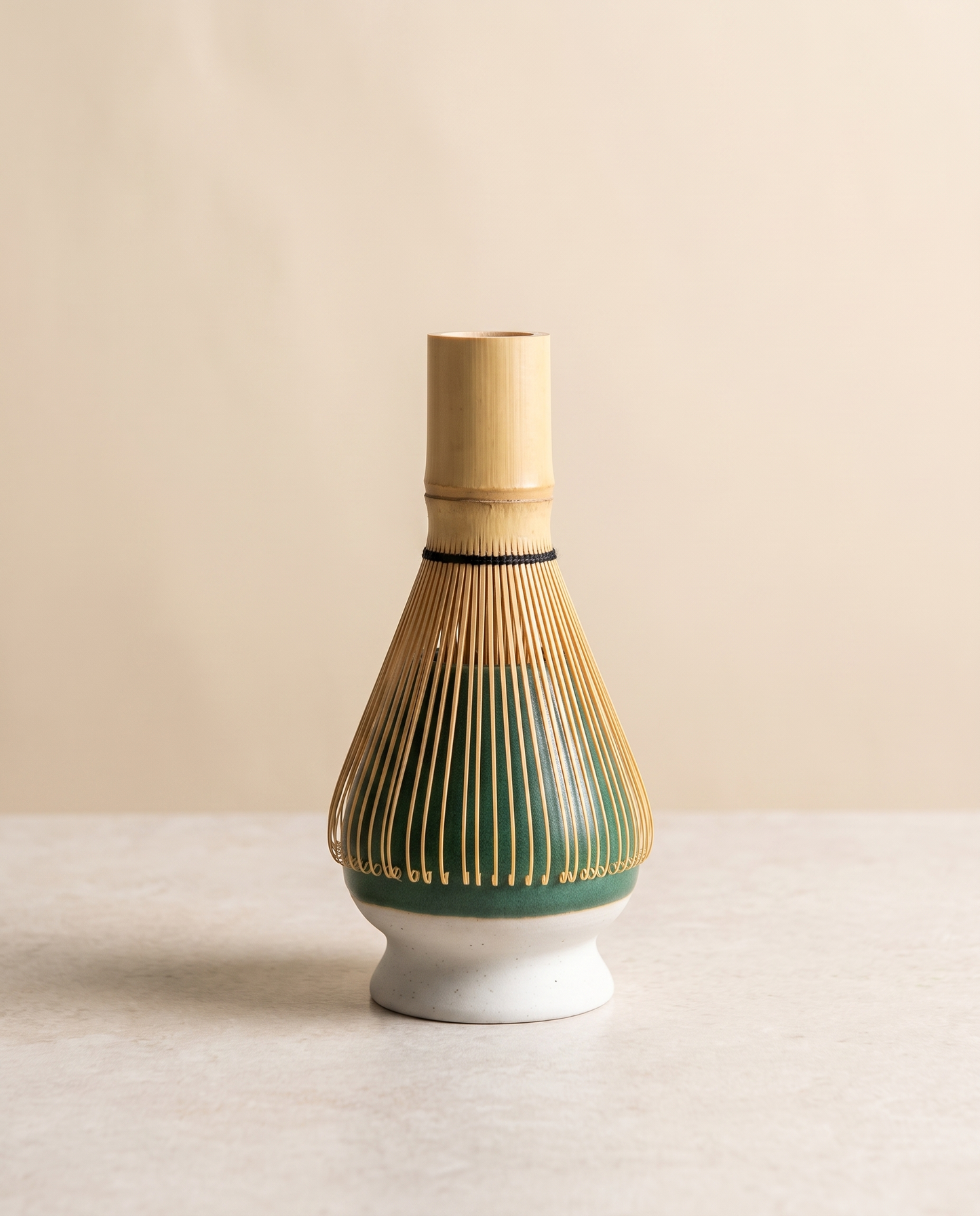 In use: Ceramic Whisk Holder – Green