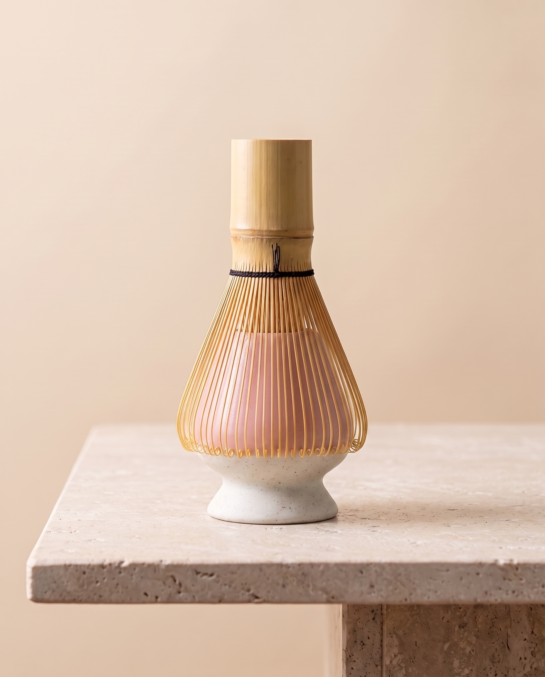 In use: Ceramic Whisk Holder – Pink