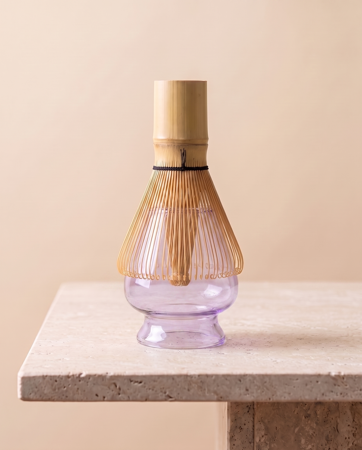 In use: Glass Whisk Holder – Purple