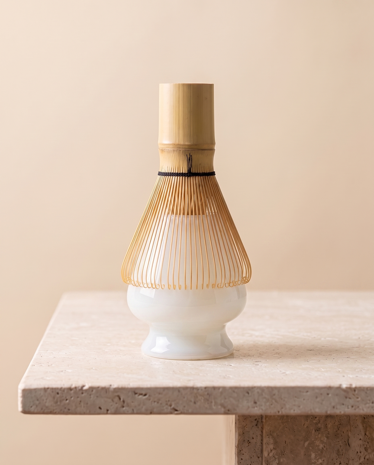 In use: Glass Whisk Holder – White
