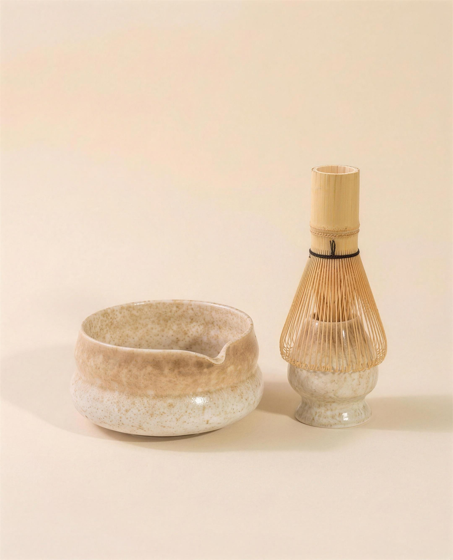 Matcha Bowl & Whisk Set - Khaki