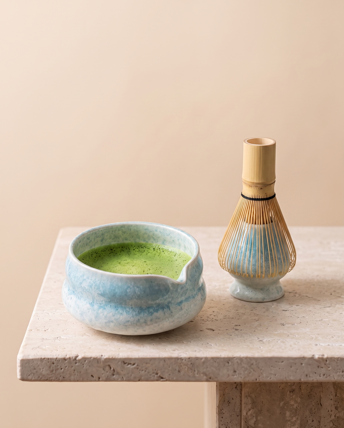 In use: Matcha Bowl & Whisk Set – Blue