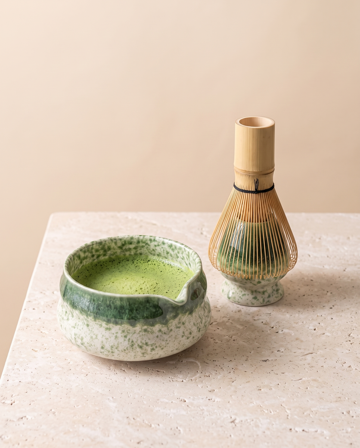 In use: Matcha Bowl & Whisk Set – Green