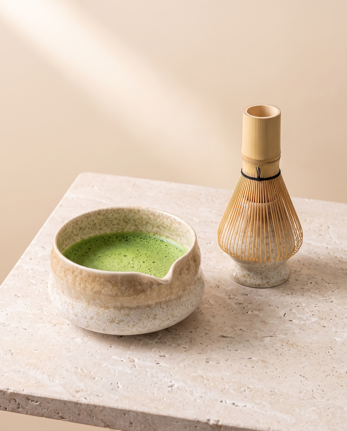 In use: Matcha Bowl & Whisk Set – Khaki