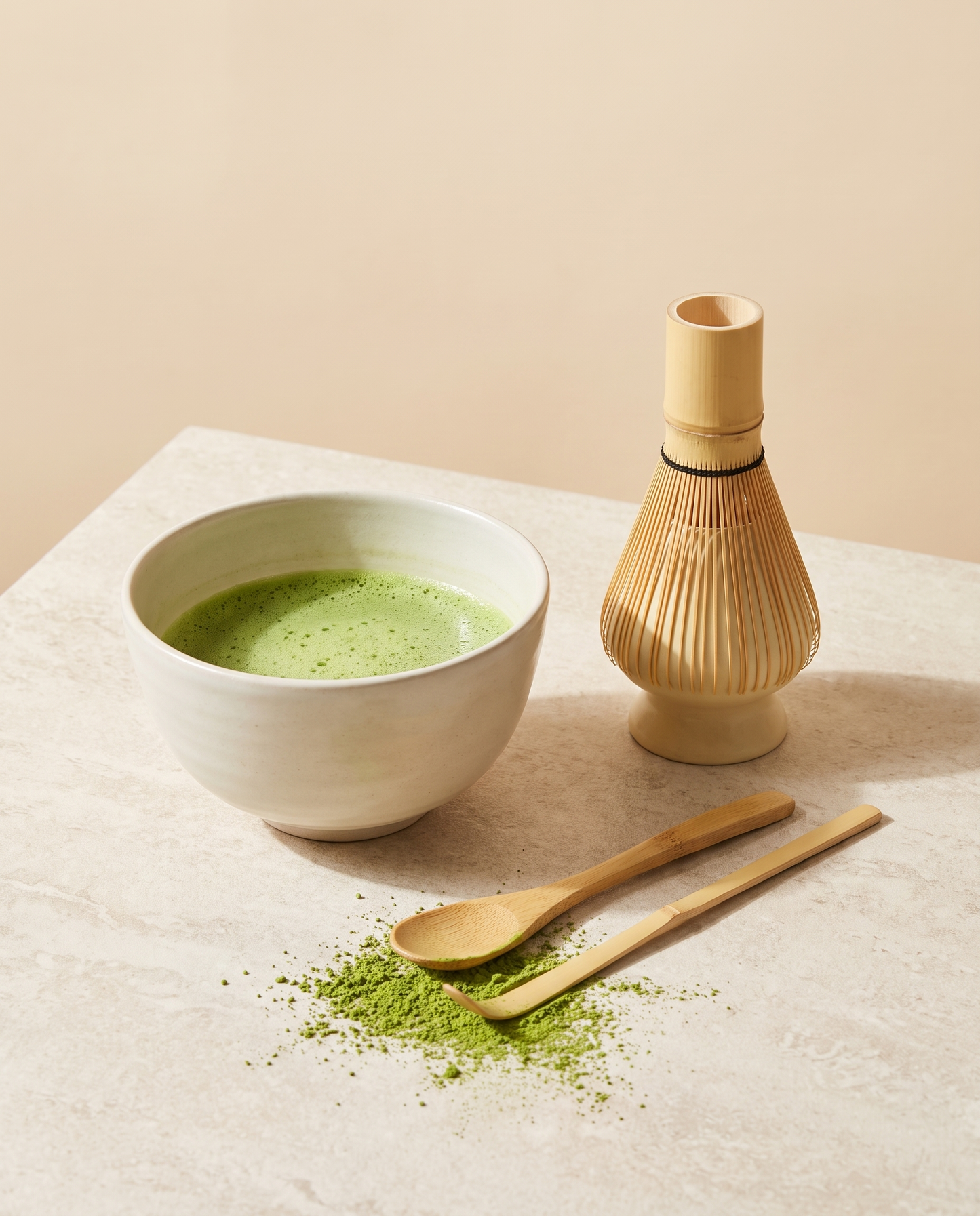 In use: Matcha Starter Kit (Whisk, Scoop, Holder)