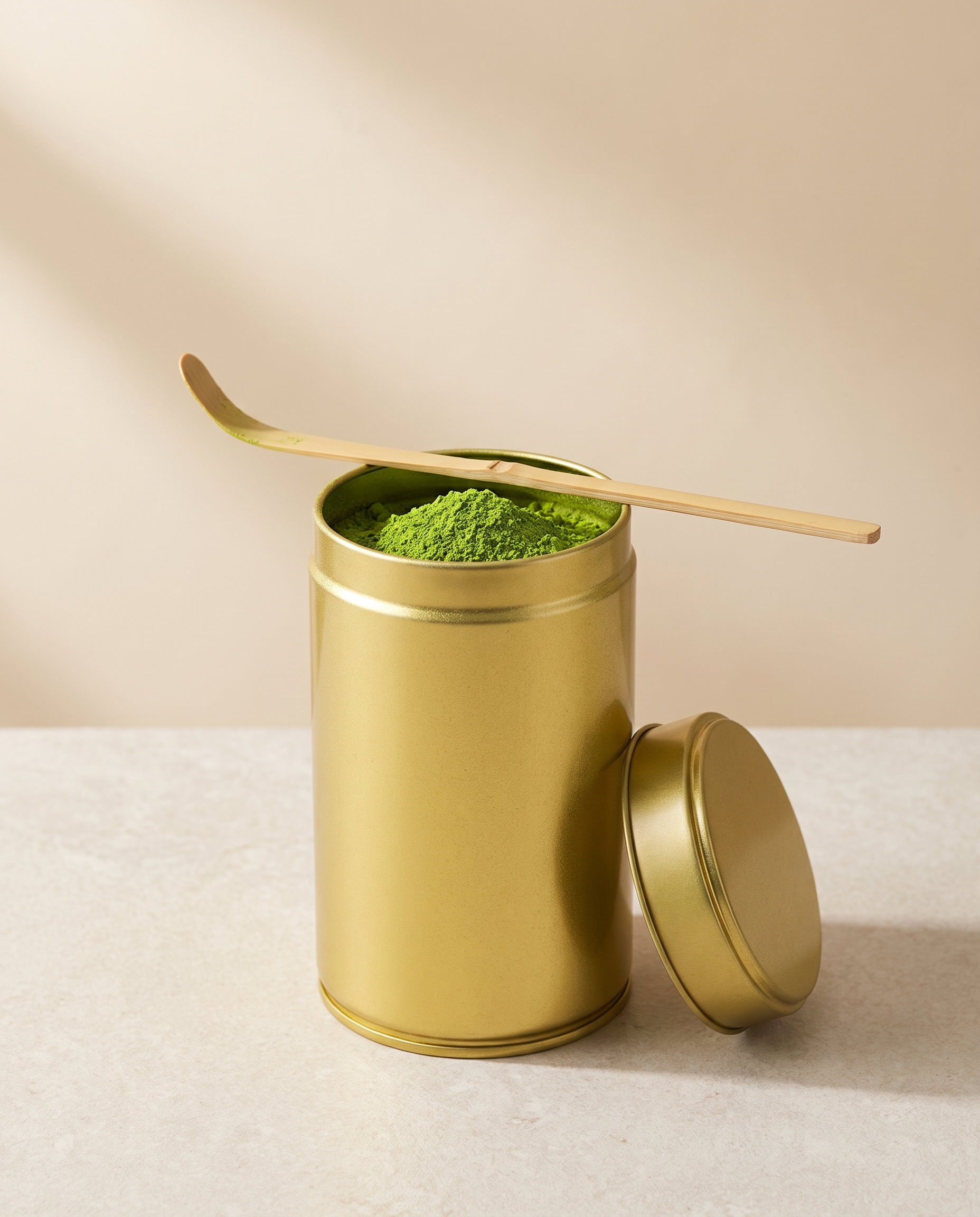 In use: Matcha Storage Tin – A3