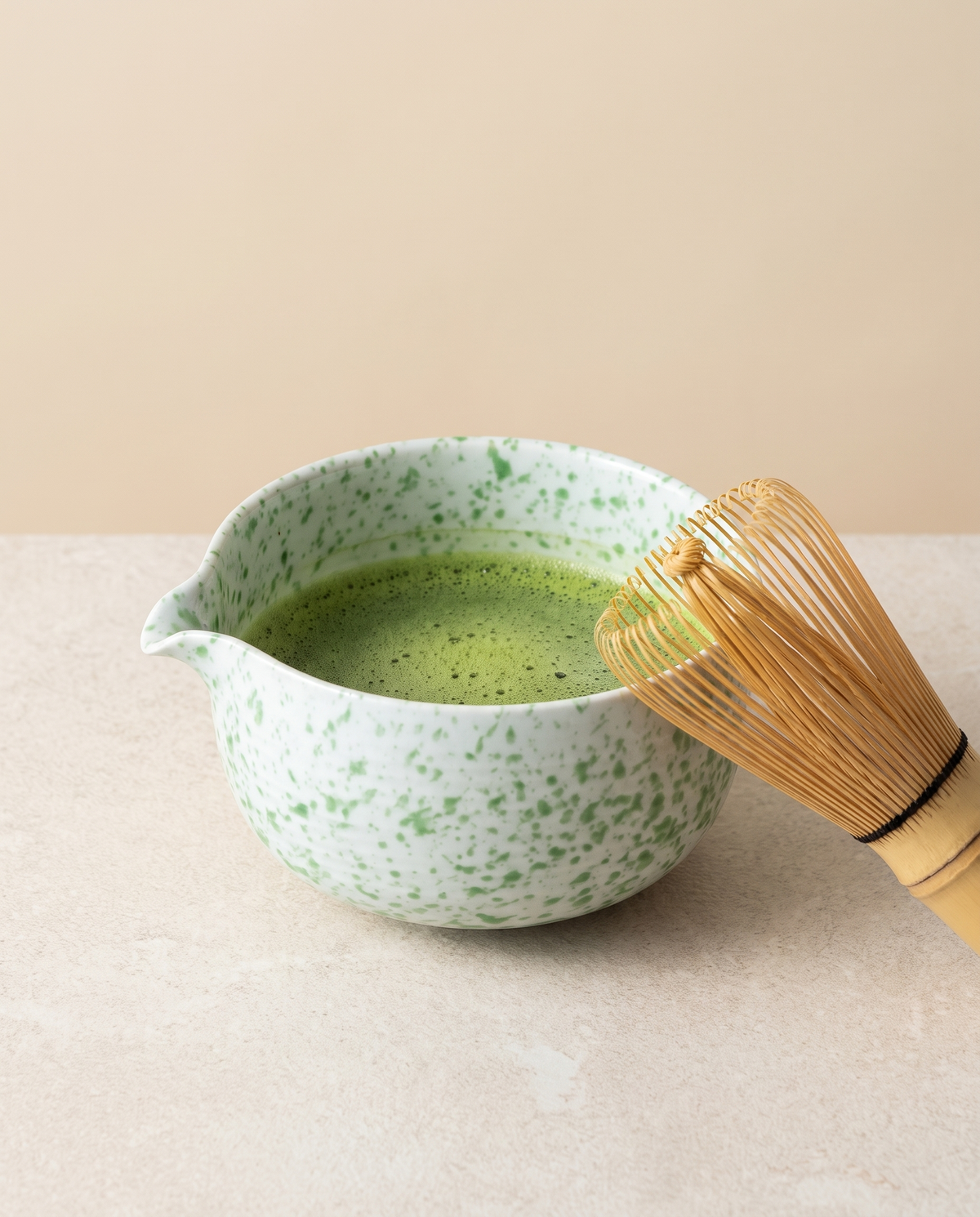 In use: Stoneware Matcha Bowl – Green