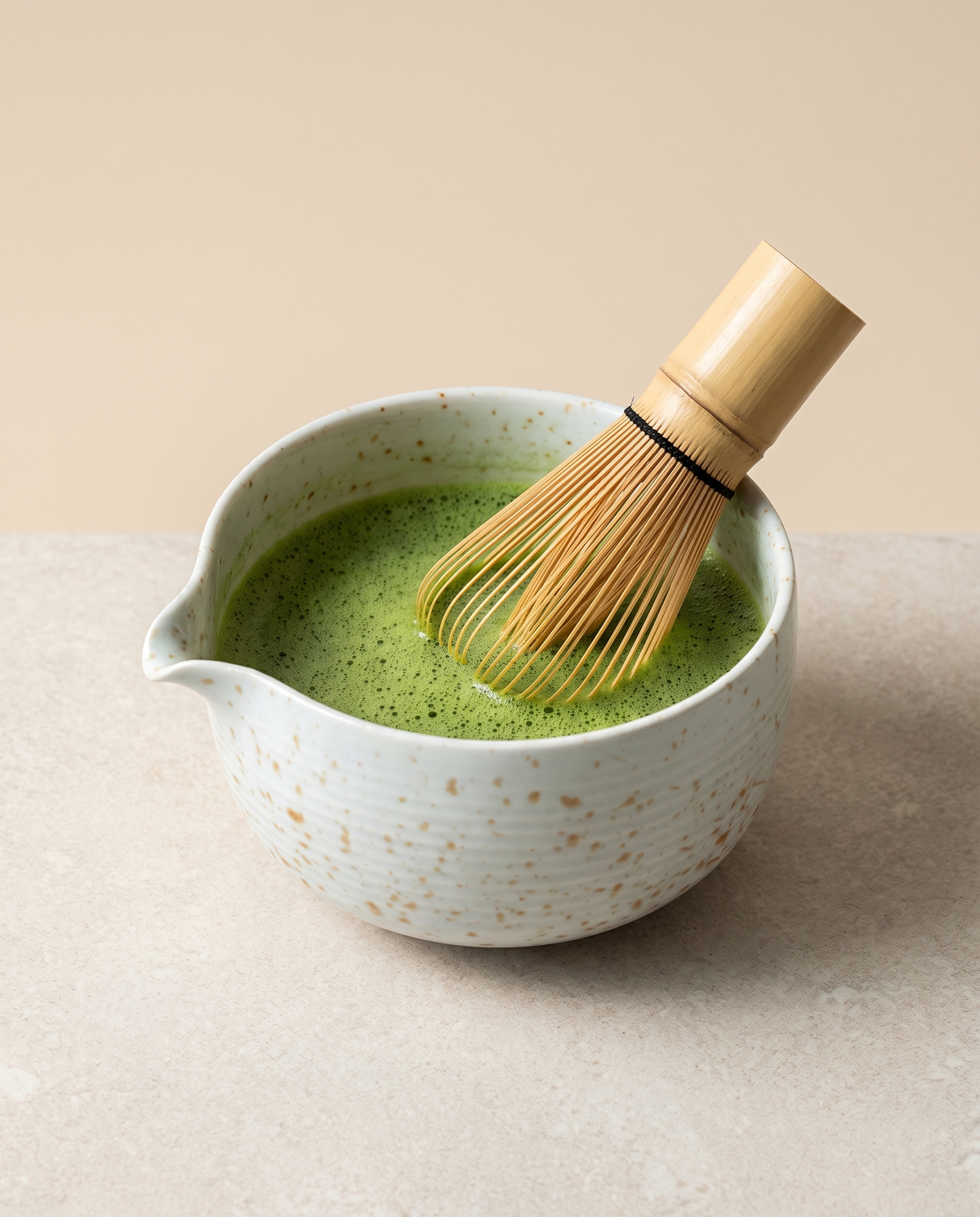 In use: Stoneware Matcha Bowl – Yellow
