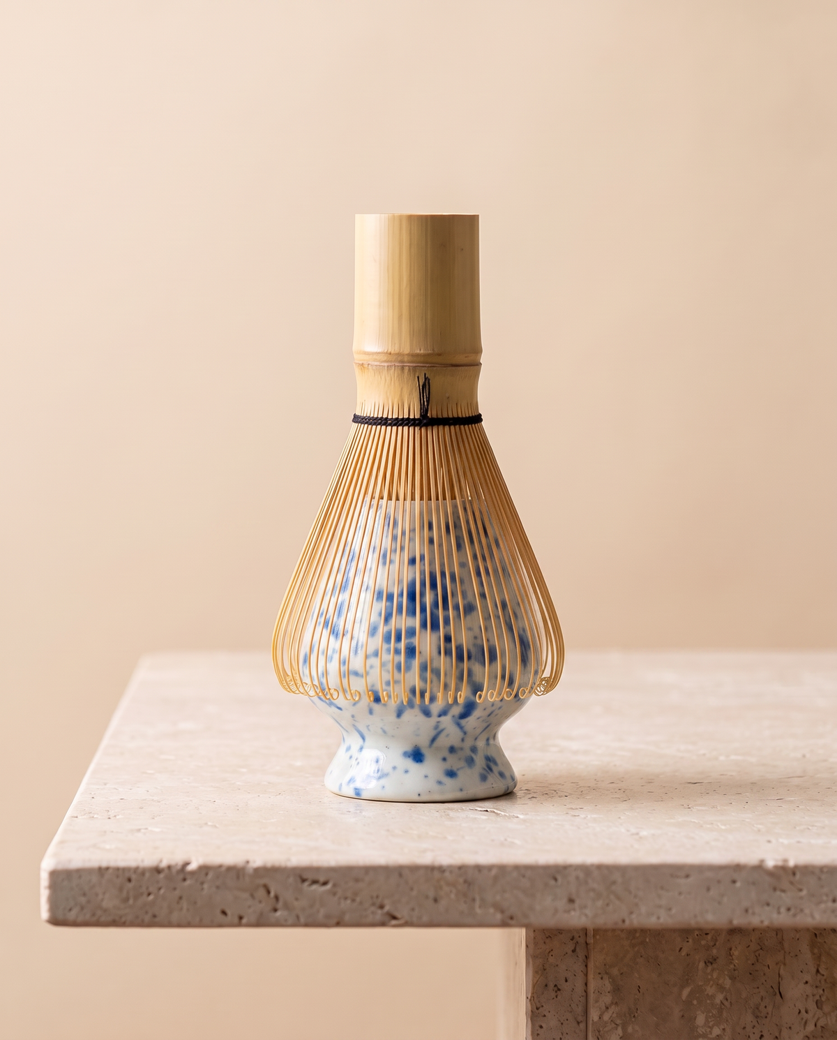 In use: Stoneware Whisk Holder – Blue